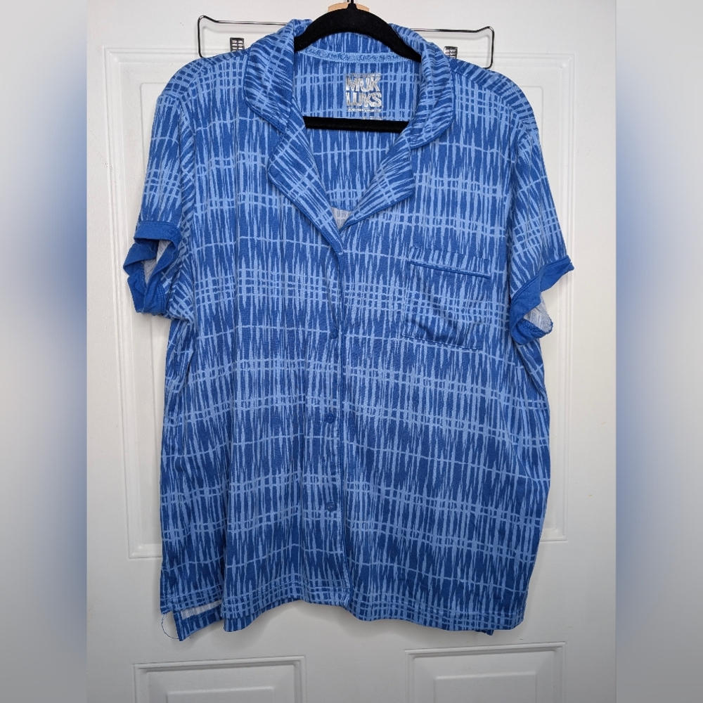 Muk Luks Blue Patterned Pajamas